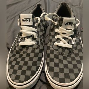 Kids black and grey checkered vans